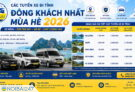 Các tuyến xe đi tỉnh đông khách nhất mùa hè 2026